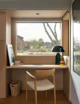 There's a built-in desk in one of the guest rooms.