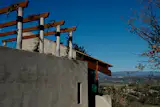 The architects carefully sited the pergola so as to work with the existing lines of the house.