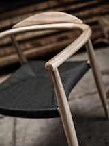 Dans dining chair with high quality buffed teak and flint rope.