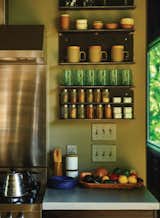 Kitchen, Open Cabinet, and Concrete Counter Interior Shelf Detail  Photo 6 of 10 in Nantahala Mountain Zen by Michael Neiswander