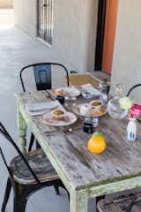 weathered table from Mexico, Choisy Le Roi dishes, LinenMe napkins, espresso cups by Bennington Potters
