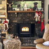 The original fireplace and shelves were too busy, but i was scared to paint the brick. 