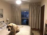 Drop cloth curtains hung in the 2nd bedroom. 