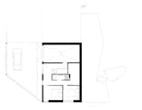 A look at the lower-level floor plan, including the main entry, two bedrooms, and a full bath. 