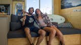 Living Room and Sofa The hosts, Eduardo and Daniela, are sure to make their guests feel right at home, while providing them with access to some amazing surf spots and cultural experiences.  Photo 10 of 11 in Get Your Surf On in This Traveling Truck Hotel