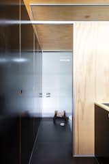 The shower is built into the curve of the structure, maximizing the unique space.&nbsp;