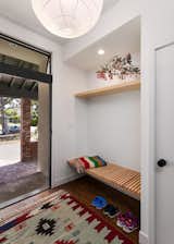 Entry with built-in bench and shelf
