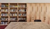 Birch cabinetry beyond the kitchen island