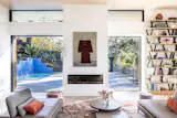 Looking out to the patio through the open pocket doors