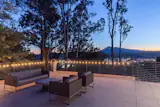 A view from the final procession stop: the outdoor living space in the NE corner of the lot