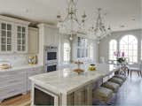 Glamorous soft gray and white kitchen 