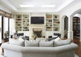 Living, Chair, Sectional, End Tables, Ottomans, Bookcase, Recessed, Medium Hardwood, and Gas Burning Great Room  Living Recessed Bookcase Ottomans Chair Sectional Photos from Rustic elegance