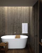 Bath Room, Soaking Tub, Freestanding Tub, and Dark Hardwood Floor Case Inlet Retreat  Photos from Case Inlet Retreat