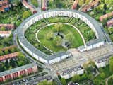Outdoor aerial view of the UNESCO World Heritage "Hufeisensiedlung" (Horseshoe Estate) in Berlin  Photo 12 of 12 in Taut´s Home (Tautes Heim) - Rentable museum of design and architecture of the 1920s by Ben Buschfeld