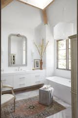Bath Room, Ceiling Lighting, Freestanding Tub, Engineered Quartz Counter, Drop In Sink, and Porcelain Tile Floor Modern, sophisticated and practical.   Photo 5 of 8 in General Vallejo's Olive Grove by George Bevan