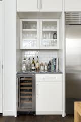 Kitchen, White Cabinet, Subway Tile Backsplashe, Marble Counter, and Beverage Center  Photo 7 of 9 in Vincent Residence by PKA Architecture