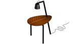 Shadow Table Lamp- RAL Black / Sucupira