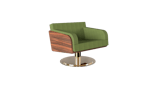 Klubb Armchair - Brass / Ironwood / Green fabric
