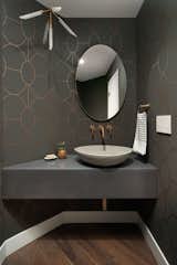 Bath Room, Dark Hardwood Floor, Vessel Sink, and Concrete Counter  Photo 17 of 17 in Brick House by Kimball Modern