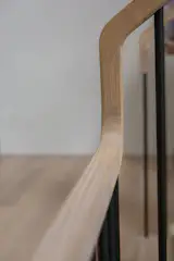 The top rail is made to seamlessly wrap the staircase. 