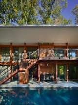 Outdoor, Wood Patio, Porch, Deck, Small Pools, Tubs, Shower, Lap Pools, Tubs, Shower, Small Patio, Porch, Deck, Concrete Fences, Wall, Concrete Patio, Porch, Deck, and Front Yard  Photo 2 of 16 in Stony Point House by hays+ewing design studio