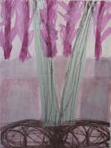 "tree in meadow" 2018  48 x 36 x 2  plaster emulsion, pigment, acrylic