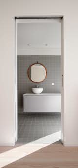 Bath, Ceramic Tile, Vessel, Laminate, and Light Hardwood  Bath Vessel Laminate Photos from Bathroom