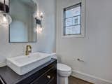 Powder room with accent wall