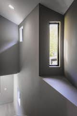 Canted window letting light into the middle of the house
