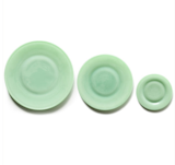 Hand-Pressed Jadeite Glass Plates