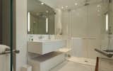 Bath Room, Wall Mount Sink, Enclosed Shower, Marble Counter, and Ceiling Lighting Master Bathroom  Photo 9 of 13 in Hemlock Hill by Michael Padovano