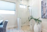 Curbless shower with 10' glass door with transom