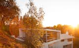 Home from above at sunset