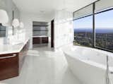 Bath, Marble, Pendant, One Piece, Marble, Recessed, Freestanding, Soaking, Whirlpool, Open, and Full Electrochromic glass windows  Bath Soaking Recessed Open Full Photos from Hope Ranch Residence