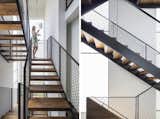 Black, white, walnut and acid extra clear glass to ensure privacy without blocking natural light