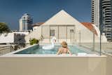 The plunge pool, designed on the new rooftop balcony (above the old wing of the house)