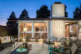 The patio is on the same grade as the home, enhancing the ease of indoor/outdoor living. This was an intrinsic feature of all Cliff May designed homes. "If you can't walk out of the living room or the bedroom or kitchen onto the ground...why, you're not living like a real Californian." --Cliff May. 