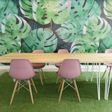 Office, Chair, Light Hardwood Floor, Desk, and Rug Floor Bold murals give Toronto's female co-working club, Make Lemonade, energizing pops of color throughout the space.

  Photo 7 of 17 in 6 Co-Working Clubs Catered to Women That Radiate Good Vibes and Beautiful Designs