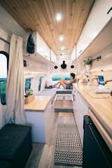 Formerly an airport shuttle, the vehicle was stripped down and brought back to life with a cool, contemporary interior.