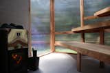 Inside benches were constructed out of western red cedar.