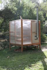 Designed as a flat-pack system, the sauna can be easily disassembled and transported.