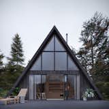 Den's A-frame house is designed with 1,000 square feet of living space.