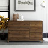 Crafted from beautiful rich walnut wood, the six-drawer Farnsworth Dresser is $255.