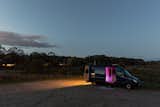The sauna van is powered by a 115-watt PV solar panel mounted on the roof, along with Victron Energy AGM batteries. And the sauna heater is Karhu.