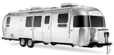 Airstream’s Flying Cloud 30FB Office travel trailer includes a designated workspace in the back corner.