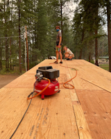 The family's two teenagers helped construct the tiny homes over the summer of 2021.