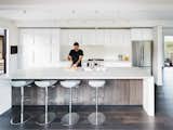 A simple, chic, elegant modern prefab open kitchen.