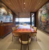 Dining Room, Chair, Limestone Floor, Table, and Recessed Lighting  Photo 16 of 32 in Rammed Earth Modern by Brent Kendle / Kendle Design Collaborative