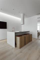 Kitchen, Quartzite Counter, Drop In Sink, Ceiling Lighting, White Cabinet, and Light Hardwood Floor  Photo 4 of 17 in 191 Apt. by M3 Architects