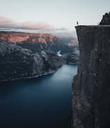 A 600 meter cliff above the fjord at Preikestolen, Norway.  Photo 38 of 43 in 10 Travel Photographers to Follow on Instagram Right Now